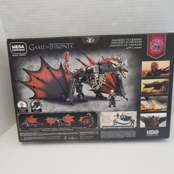 New Mega Construx GAME OF THRONES Daenerys & Drogon HBO Series 735 pcs Building - Picture 2 of 15
